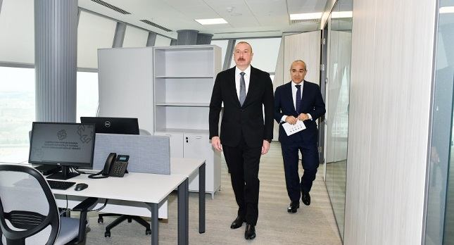  Prezident Əmlak Məsələləri Dövlət Xidmətinin yeni binasının açılışında...  