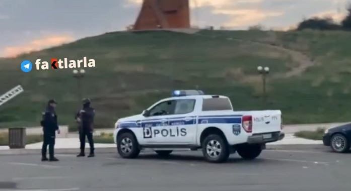  Azərbaycan polisi Xankəninin mərkəzində - Video  